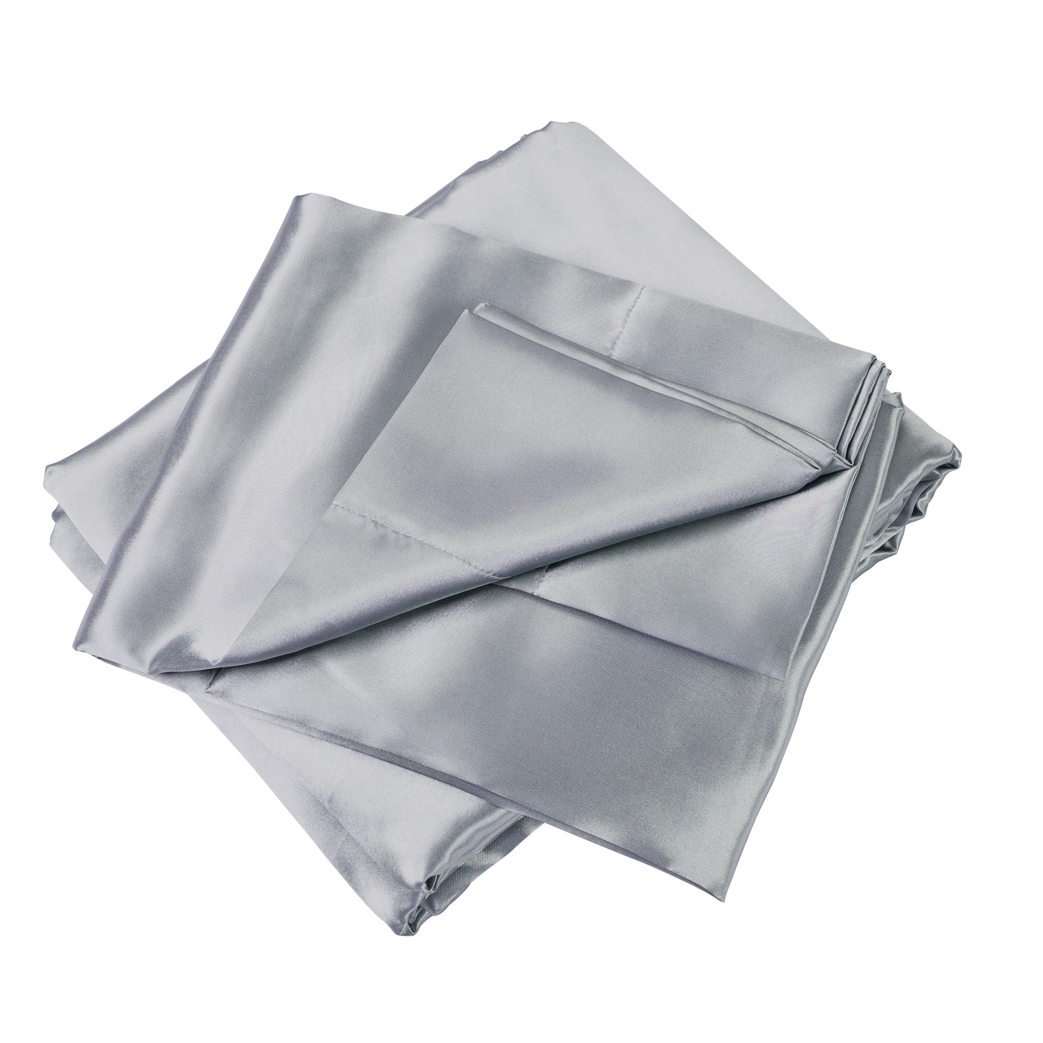 Satin Bed Sheets, King Size Sheets Set, 4 Pcs Silky Bedding Set With 15 Inches Deep Pocket For Mattress (King, Grey)_voghion.com